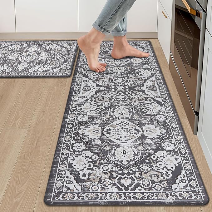 Ileading Anti Fatigue Kitchen Rugs Sets of 2 Cushioned Kitchen Mats by Ileading