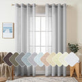 MIULEE 2 Panel Natural Linen Semi Sheer Window Curtains by MIULEE