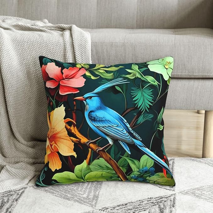 William Morris Bluebird and Flowers Design 18x18 inches Throw Pillow Covers - Image 6