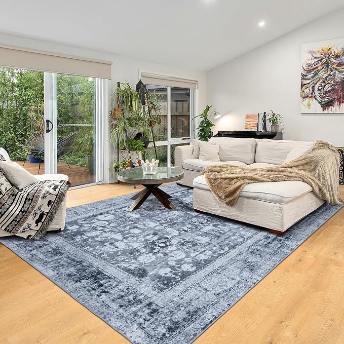 Area Rug 5×7, Vintage Boho Rug, Ultra-Soft Low Pile, Non Slip, Stain Resistant - Image 7