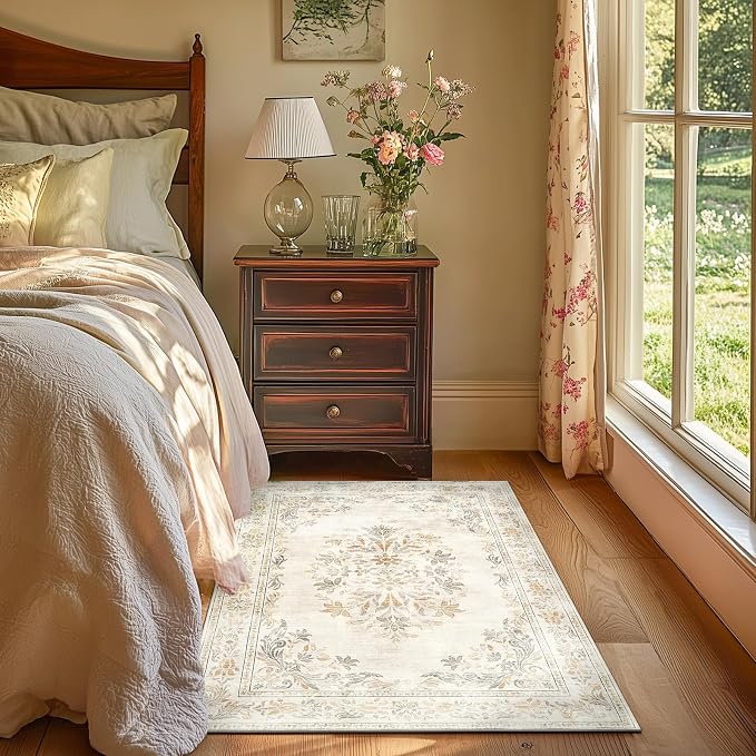 jinchan Vintage Floral 3x5 Area Rugs - Image 3