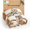 WRENSONGE Fall Checkered Throw Blanket, Burnt Orange Soft Cozy Fluffy Warm Hand by WRENSONGE