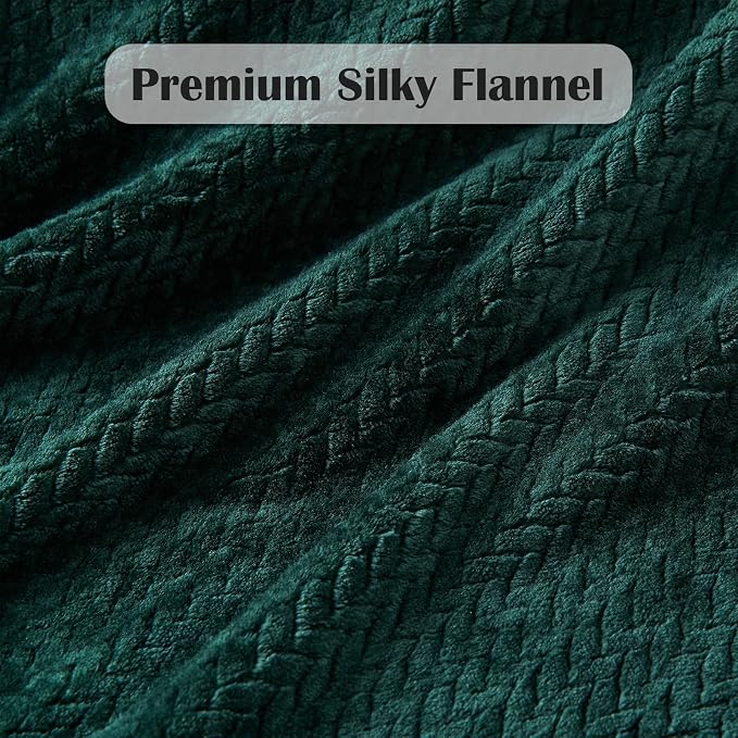 NEWCOSPLAY Super Soft Throw Blanket Forest Green Premium Silky Flannel Fleece - Image 5