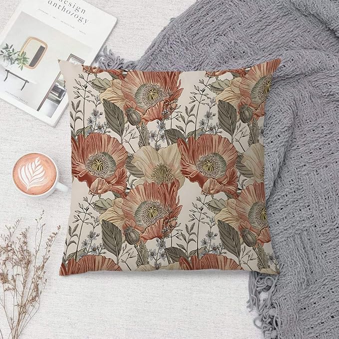 Vintage Boho Floral Pillow Covers 18x18 - Image 2