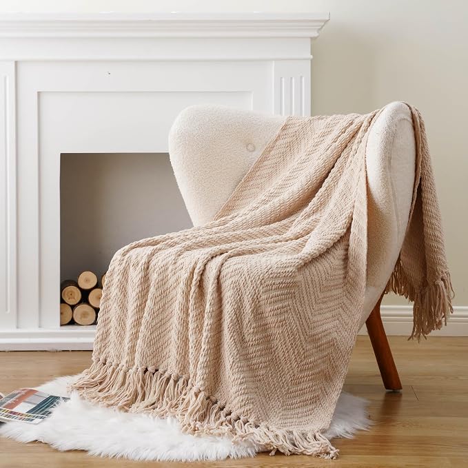 BATTILO HOME Beige Throw Blankets - Image 7