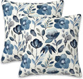 Throw Pillow Covers Blue Floral Pillow Covers 20x20 Inch Set of 2 Throw Pillows by Naqiuli