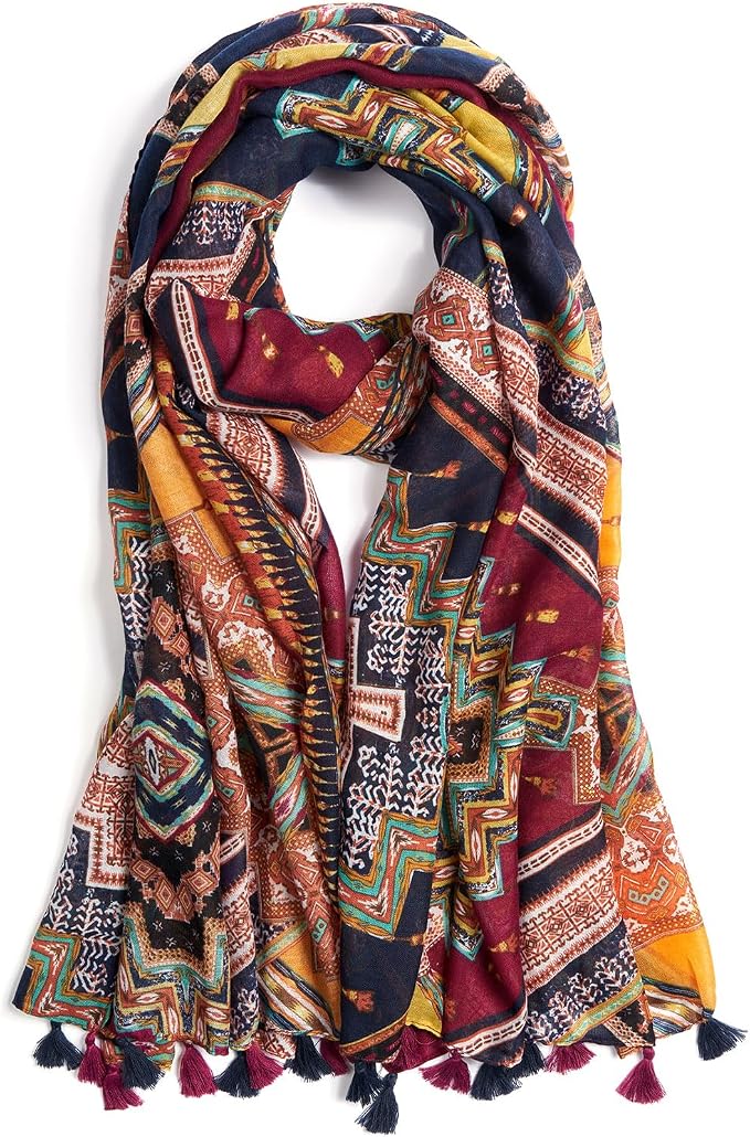 Scarf for Women Lightweight Soft Floral Leopard Printed Scarves Fall Winter by QIUTIMIY