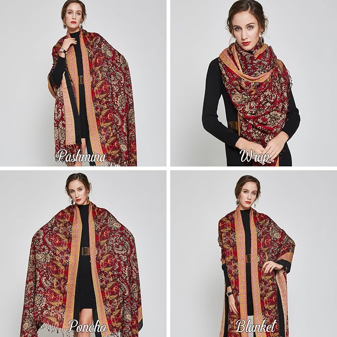 DANA XU 100% Merino Wool Pashmina Shawl - Image 5