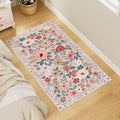 DUKINO 2x4 Rug for Entryway, Washable Kitchen Floral Runner Rug by DUKINO