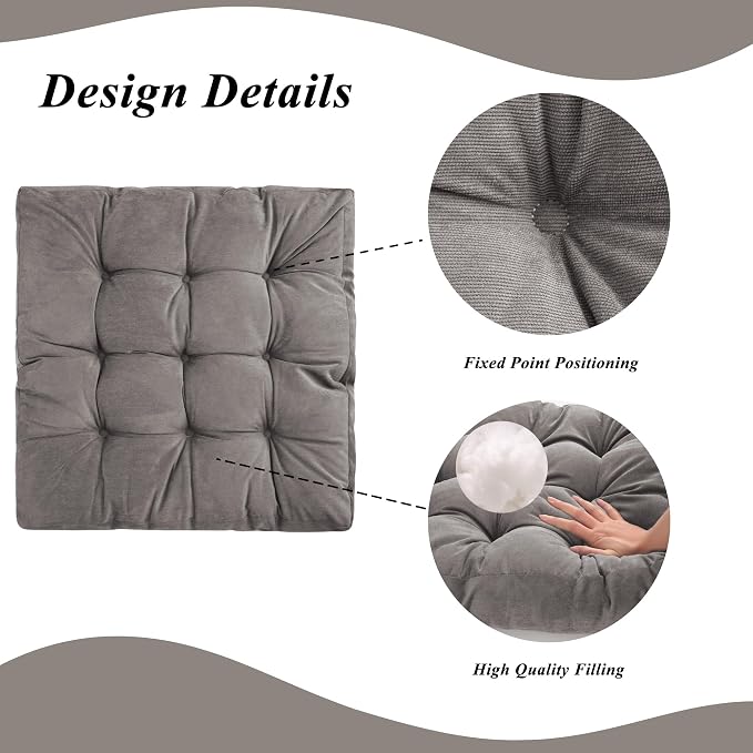 Meditation Floor Pillow 22×22 Inch 1 Pack Large Floor Cushions - Image 4
