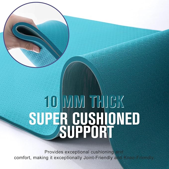 UMINEUX Extra Thick Yoga Mat, 2/5 Inch, Natural Rubber and TPE Non Slip Yoga - Image 4