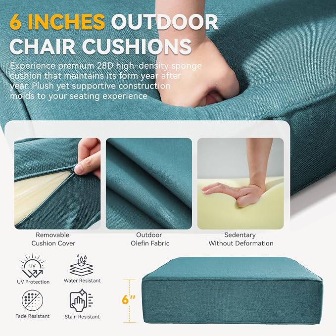 Outdoor Cushion Set for Furniture Patio Furniture, UV Resistant, Water Resistant - Image 5