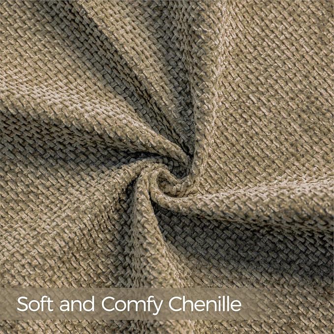 a moment Brown Chenille Throw Pillow Covers 12x20 Inch Pack of 2 Modern - Image 3