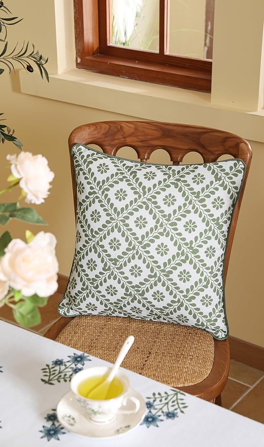 ISAENNE Design Fresh Linen Square Throw Pillow Covers 18"x18" Pack of 2 - Image 7