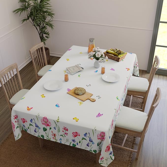 Encasa XO Rectangular 56"x72" Tablecloth | Water-Repellent Polyester Dining - Image 2