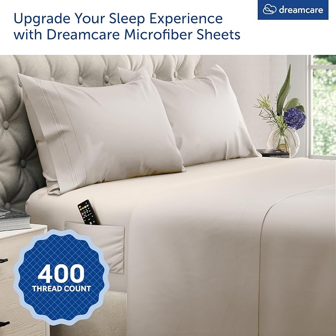 DREAMCARE King Size Sheets Set – 4 pcs Cooling Sheets – up to 21” Deep Pocket - Image 2