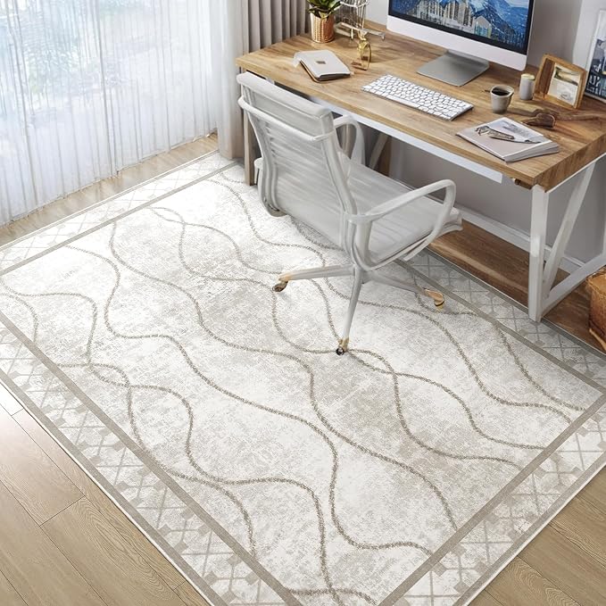 5x7 Area Rugs for Living Room, Machine Washable Rugs, Non-Slip Backing Low Pile - Image 7