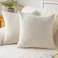 Decorative Throw Pillow Covers 20x20 Inch Set of 2, Soft Solid Farmhouse by ZSkogur