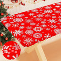 Smiry Plastic Christmas Tablecloth, Snowflake Waterproof Elastic Fitted Table by Smiry