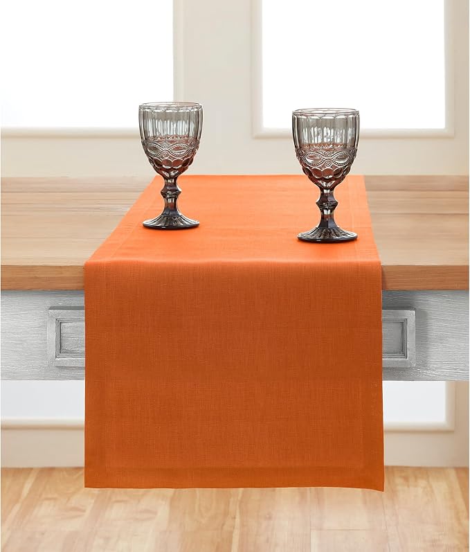 Solino Home Linen Pumpkin Table Runner 120 Inches Long by SolinoHome