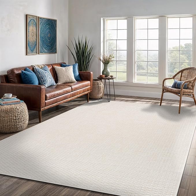 Easy Jute Rug 4x6 Indoor Outdoor Natural Rugs Solid Fiber Rug Woven Area Rug by LenaRug
