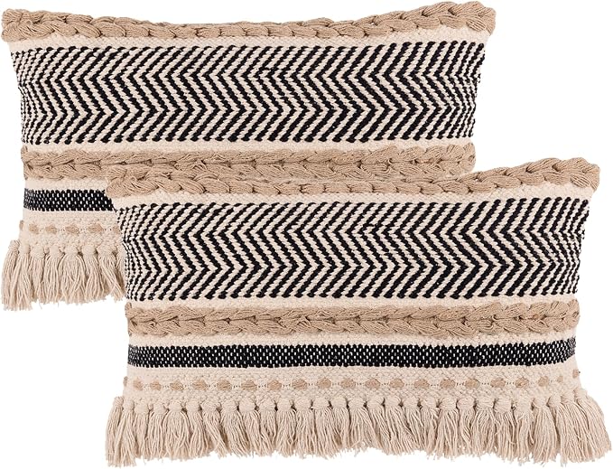 REDEARTH · Boho Textured Throw Pillow Cushion Covers by REDEARTH
