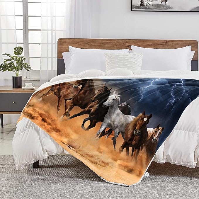 Lightning & Horse Throw Blanket - Image 7