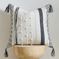 Boho Pillow Cover 18x18 Navy Blue by DEZENE
