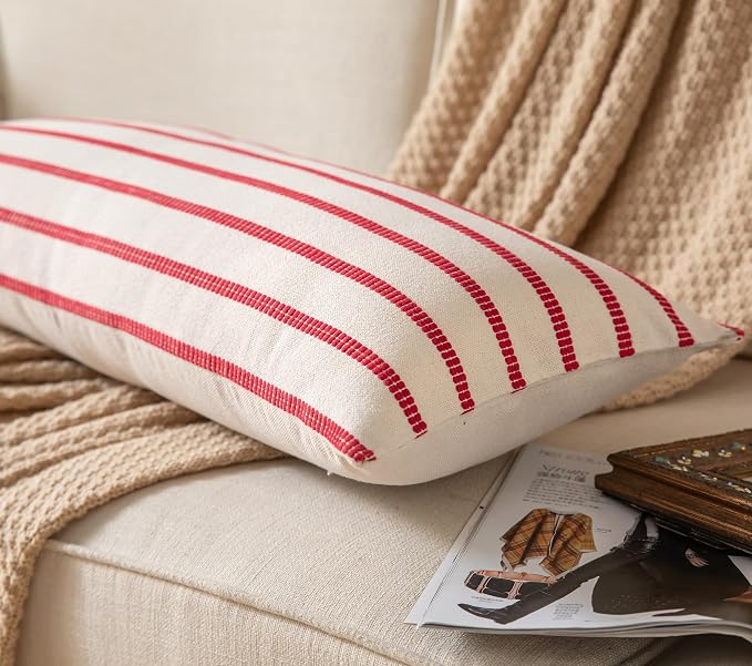 Caflife Christmas Lumbar Pillow Covers 14x36, Farmhouse Boho Decorative Sofa - Image 2