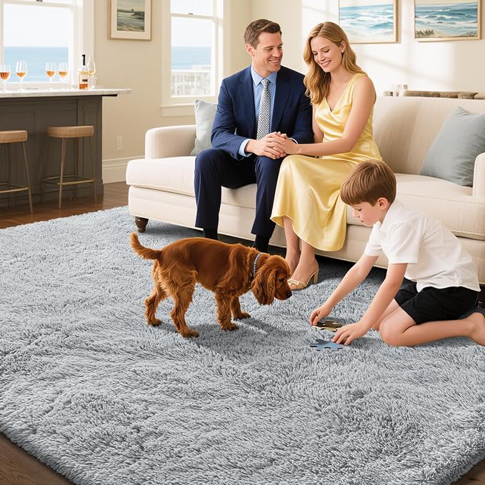 Fluffy Rug Shaggy Area Rug, Large Shag Area Rugs - Image 4