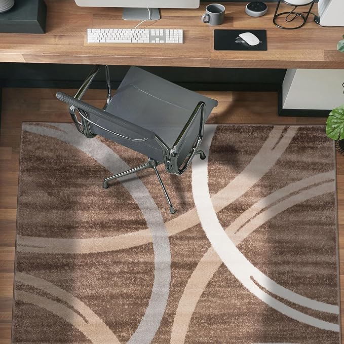Rugshop Modern Wavy Circles Design Area Rug, Carpet - Image 9