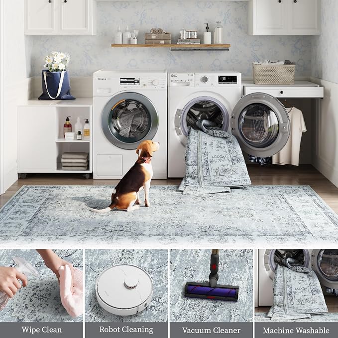 jinchan Fiora Hallway Runner Rug 3x8 Washable Runner - Image 5