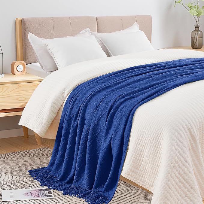 inhand Knit Klein Blue Throw Blanket - Image 3