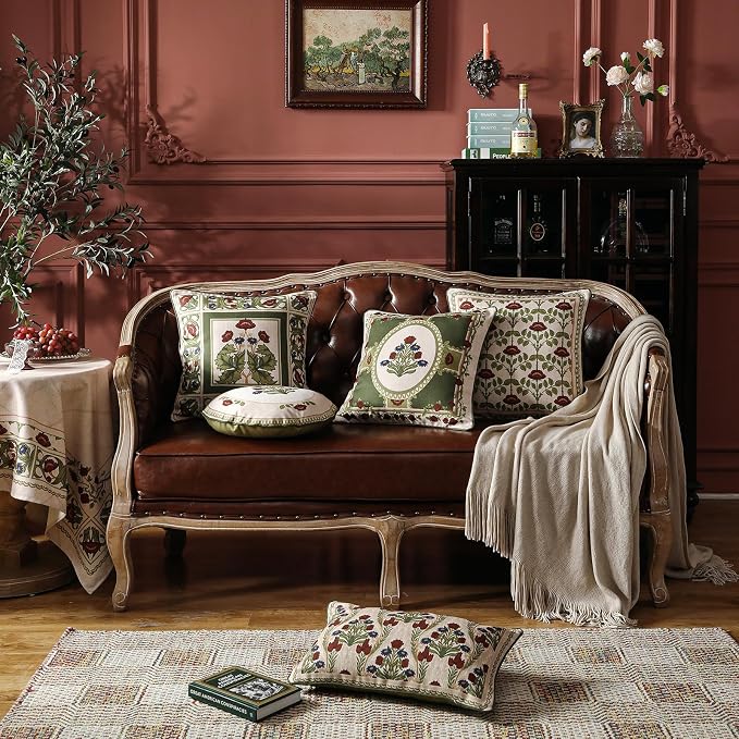 ISAENNE Design Linen Rectangle Throw Pillow Covers 12"x20" Pack of 2, Cottage - Image 3