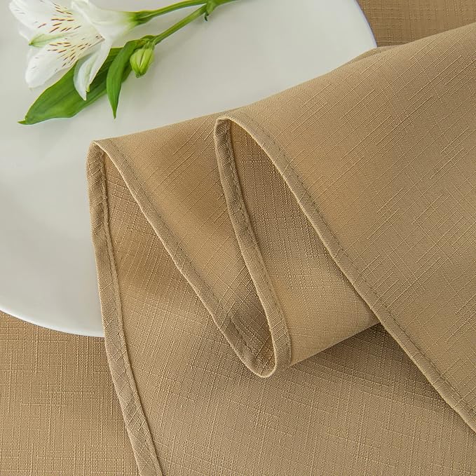 maxmill Round Linen Looking Textured Tablecloth Spill-Proof Wrinkle Free Soft - Image 8