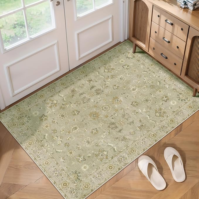 Tangsoo Floral Vintage Rug 2x3 Washable Rug by Tangsoo
