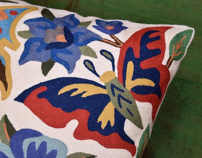 Butterfly Floral Decorative Pillow Cover Moth Botanical Flower Pillowcase Couch - Image 2