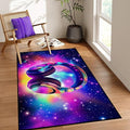 Galaxy Game Area Rug Music Headphone Rugs Colorful Throw Rug Non-Slip Carpet by CERYUEE