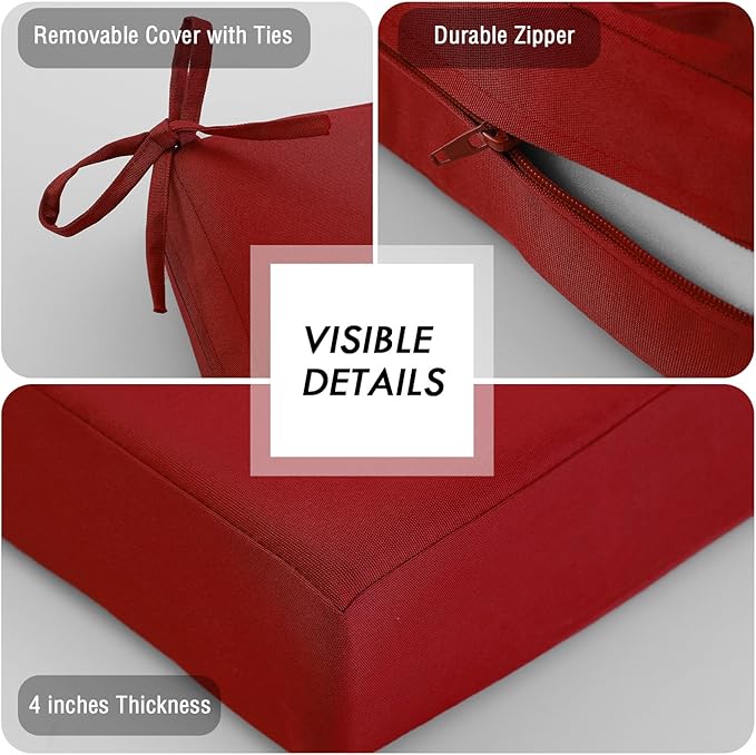 idee-home Outdoor Cushions for Patio Furniture, Outdoor Seat Cushion, - Image 7