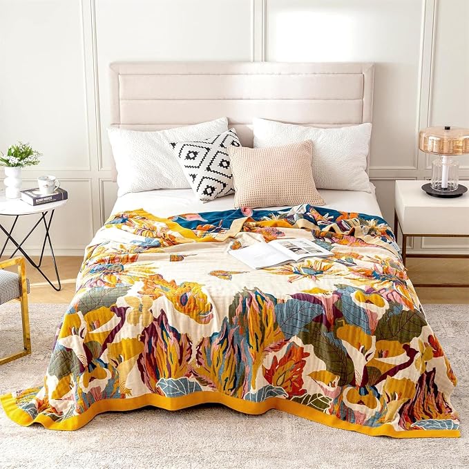 MSGKV Boho Throw Blanket Queen Size 90" x 90" Warm Blanket - Image 2