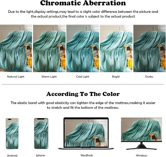 NEWCOSPLAY Super Soft Queen Blanket Light Teal Premium Silky Flannel Fleece - Image 6