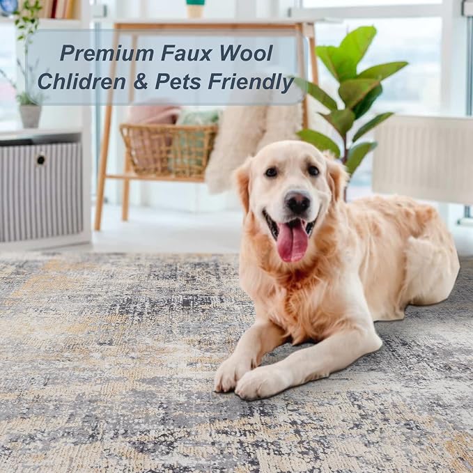 Area Rug 9×12, Large Vintage Boho Rug, Ultra-Soft Low Pile, Non Slip, Stain - Image 7