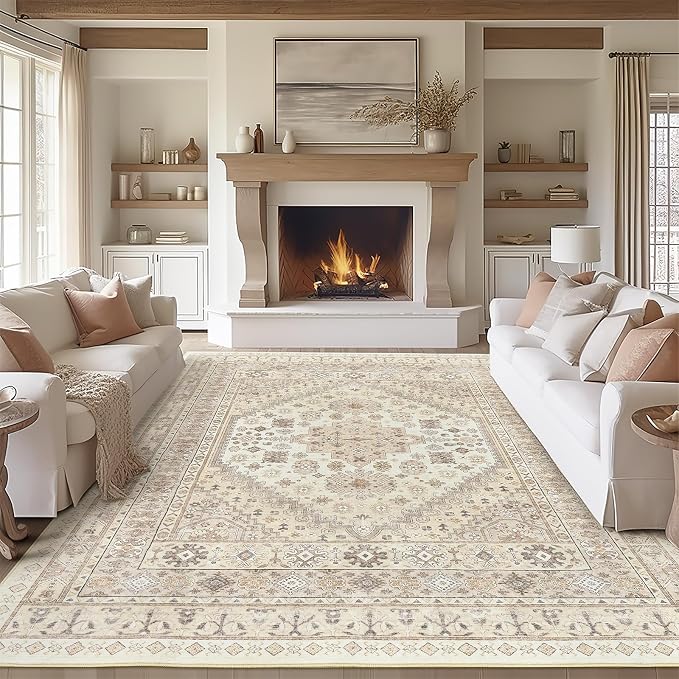 zesthome 8x10 Area Rugs for Living Room, Non-Slip Backing Washable Rugs by Zesthome