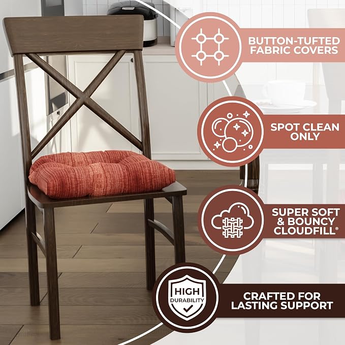 Klear Vu Gripper Overstuffed Universal Non-Slip Dining Chair Cushions - Image 2