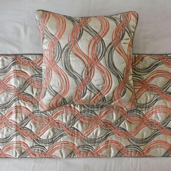 The HomeCentric King/Queen/Twin Orange Designer Full 68"x18" Bed Runner Without - Image 2