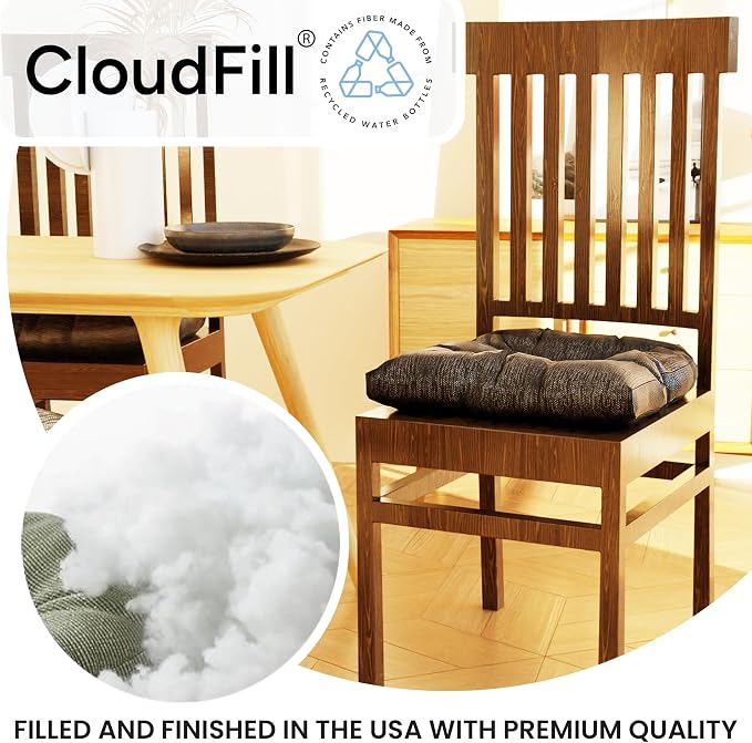 Klear Vu Gripper Overstuffed Universal Non-Slip Dining Chair Cushions - Image 3
