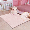 Pink Faux Fluffy Rabbit Fur Rug by ORINOVA