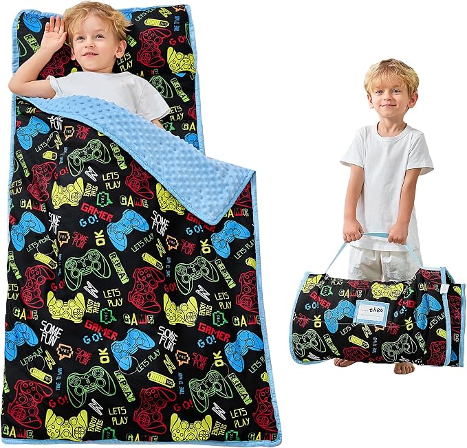 Toddler Nap Mat with Pillow and Blanket, Extra Large Rolled Napping Mats by Unknown