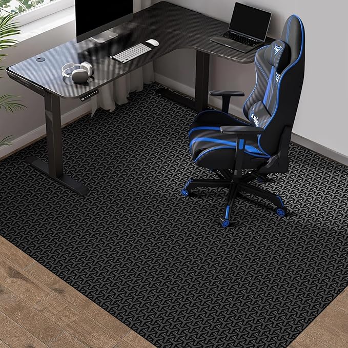 Office Chair Mat for Hard Floor, Unique Y-Shaped Pattern Floor Protector Rug by FURKIT