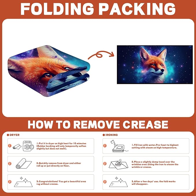 Galaxy Fox Rug 3D Cute Foxes Area Rugs - Image 3
